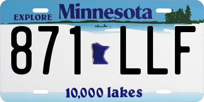 MN license plate 871LLF