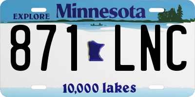 MN license plate 871LNC