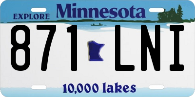 MN license plate 871LNI
