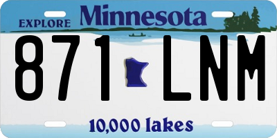 MN license plate 871LNM