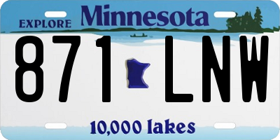 MN license plate 871LNW