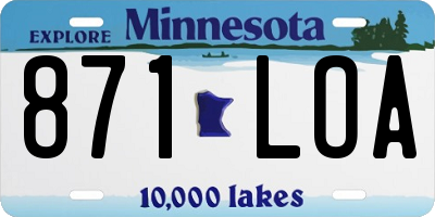 MN license plate 871LOA