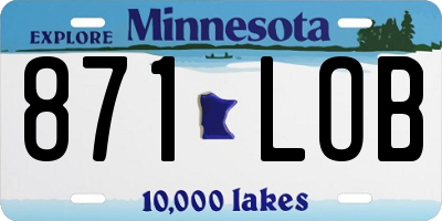 MN license plate 871LOB