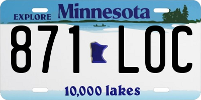 MN license plate 871LOC