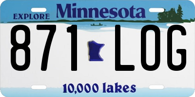 MN license plate 871LOG