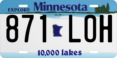 MN license plate 871LOH