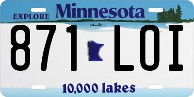 MN license plate 871LOI