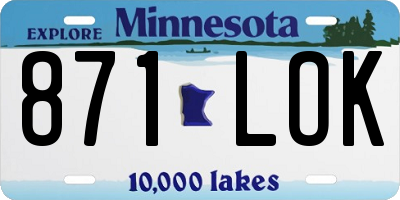 MN license plate 871LOK
