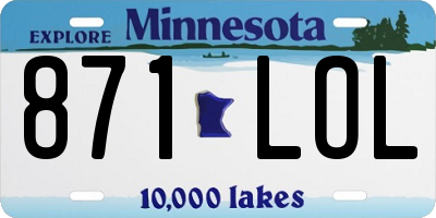 MN license plate 871LOL