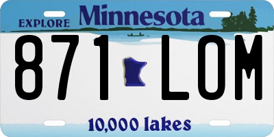 MN license plate 871LOM