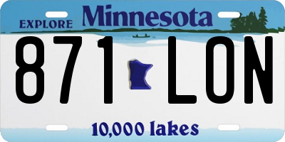 MN license plate 871LON