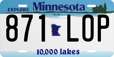 MN license plate 871LOP