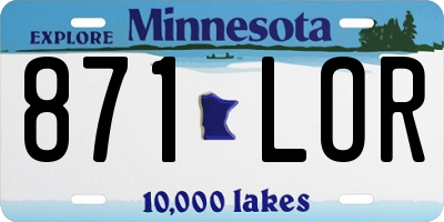 MN license plate 871LOR