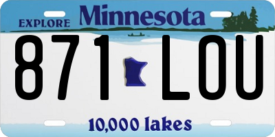 MN license plate 871LOU