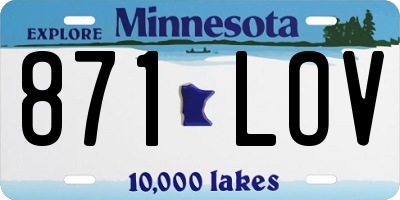 MN license plate 871LOV