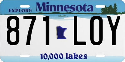 MN license plate 871LOY