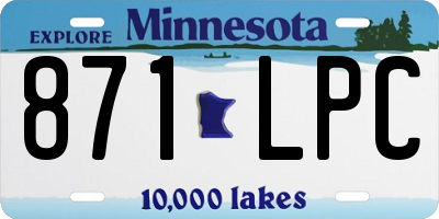 MN license plate 871LPC