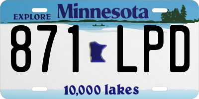 MN license plate 871LPD