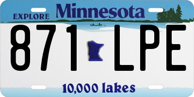 MN license plate 871LPE