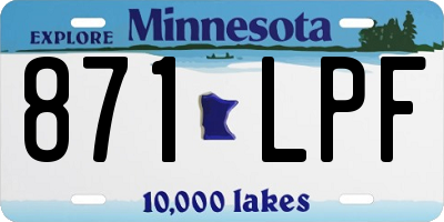 MN license plate 871LPF