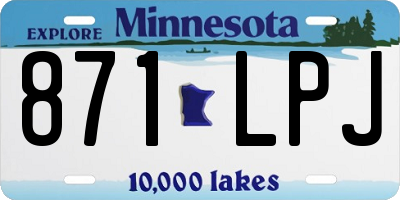 MN license plate 871LPJ