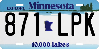 MN license plate 871LPK