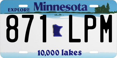 MN license plate 871LPM