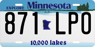 MN license plate 871LPO