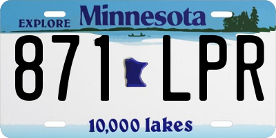 MN license plate 871LPR