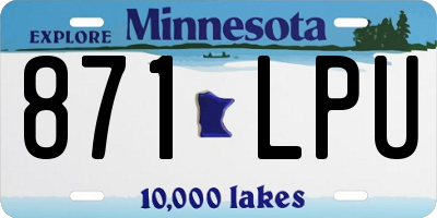 MN license plate 871LPU