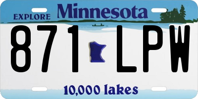 MN license plate 871LPW