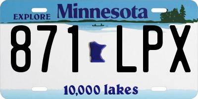 MN license plate 871LPX