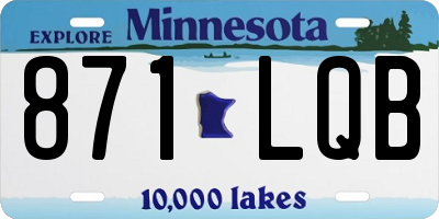 MN license plate 871LQB