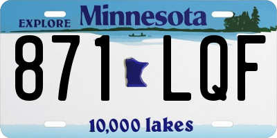 MN license plate 871LQF