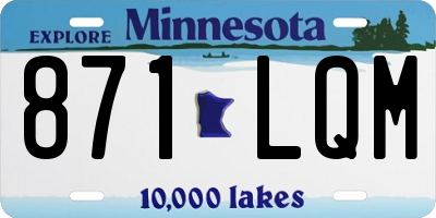 MN license plate 871LQM