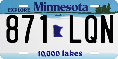 MN license plate 871LQN