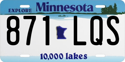 MN license plate 871LQS