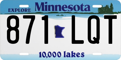 MN license plate 871LQT