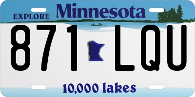 MN license plate 871LQU
