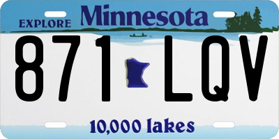 MN license plate 871LQV