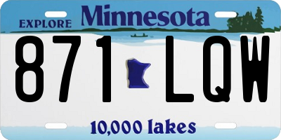 MN license plate 871LQW