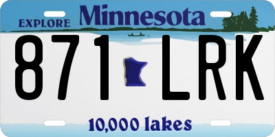 MN license plate 871LRK
