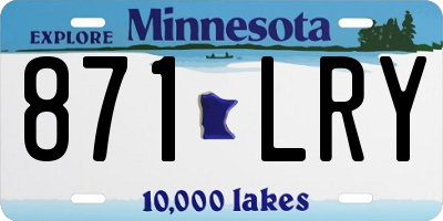MN license plate 871LRY