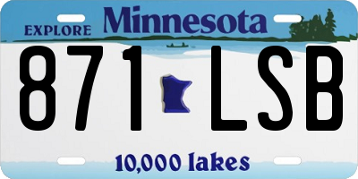 MN license plate 871LSB