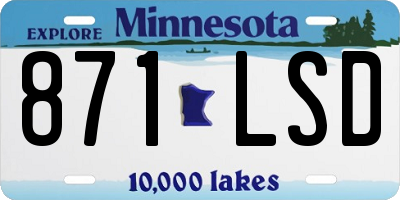 MN license plate 871LSD