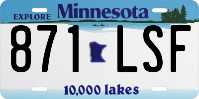 MN license plate 871LSF