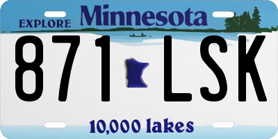 MN license plate 871LSK