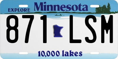 MN license plate 871LSM