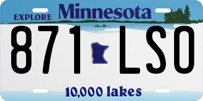 MN license plate 871LSO