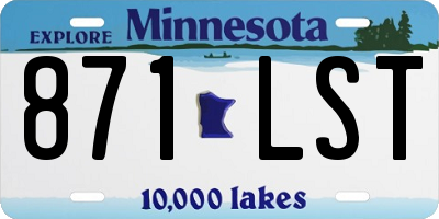 MN license plate 871LST